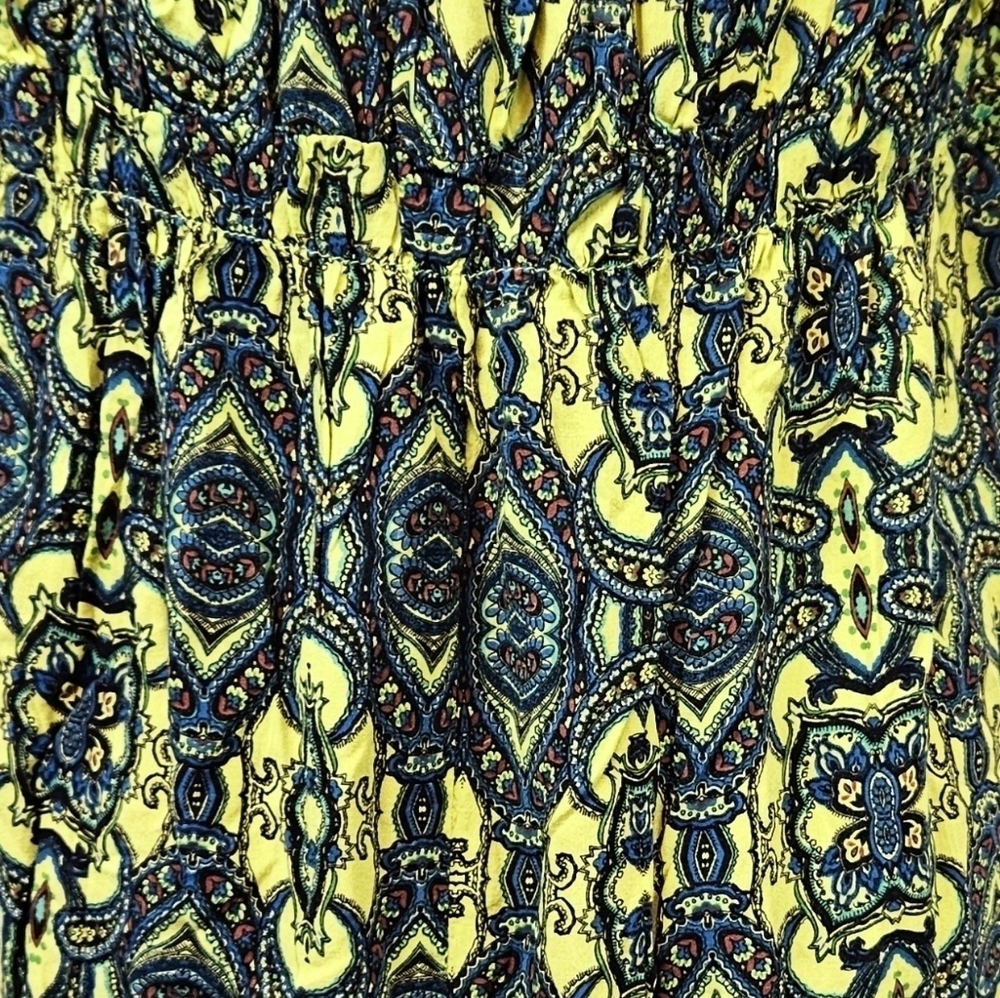 Unity World Wear Bohemian Style Blouse Chartreuse… - image 8